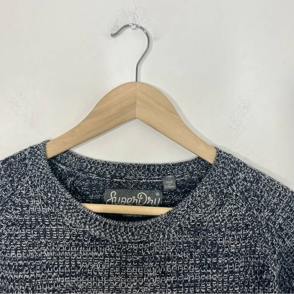 Superdry Fesitval Goods CO. Blue Marled Crewneck Sweater Size XS
